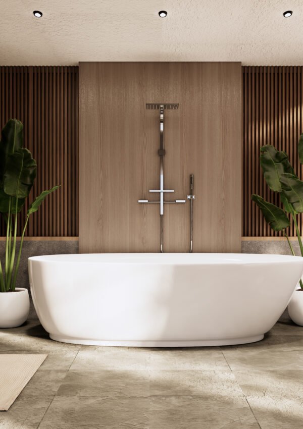 Traditional Bathroom With Freestanding Tub