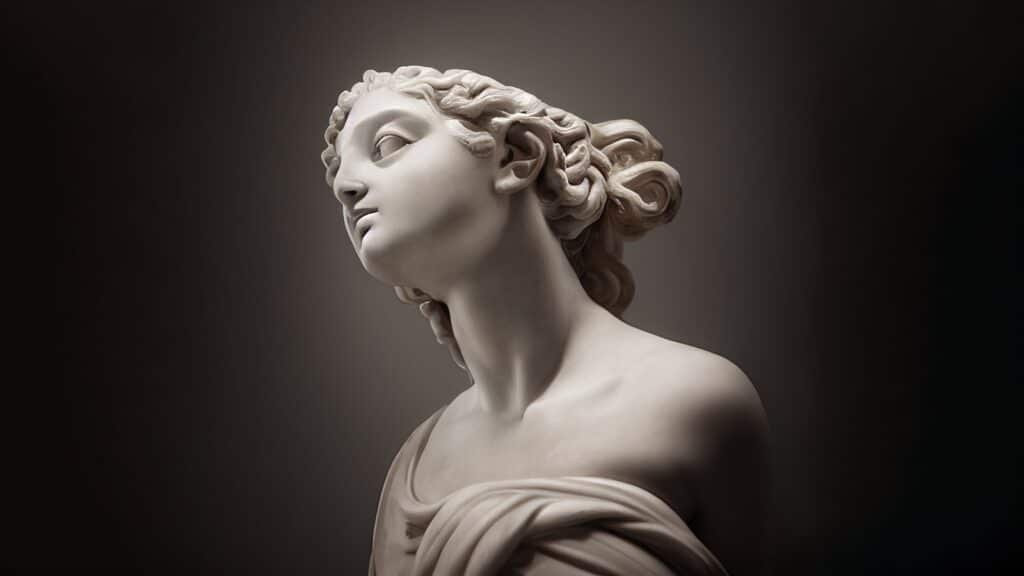 3D illustration of a Renaissance marble statue of Muse 3D illustration of a Renaissance marble statue of Muse