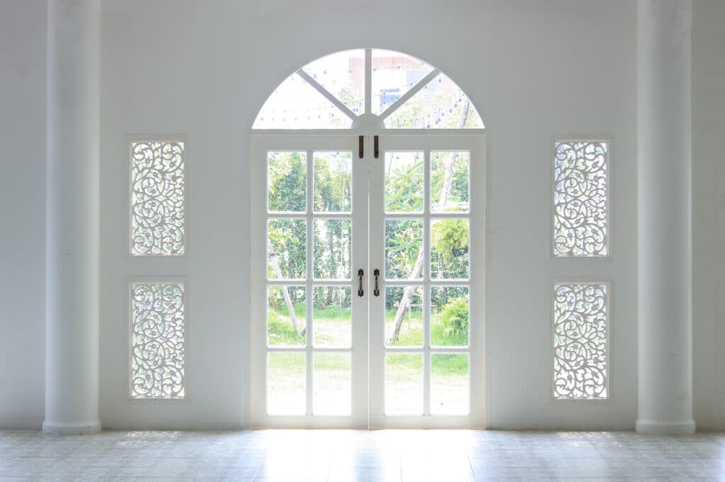 White With Glass French Door