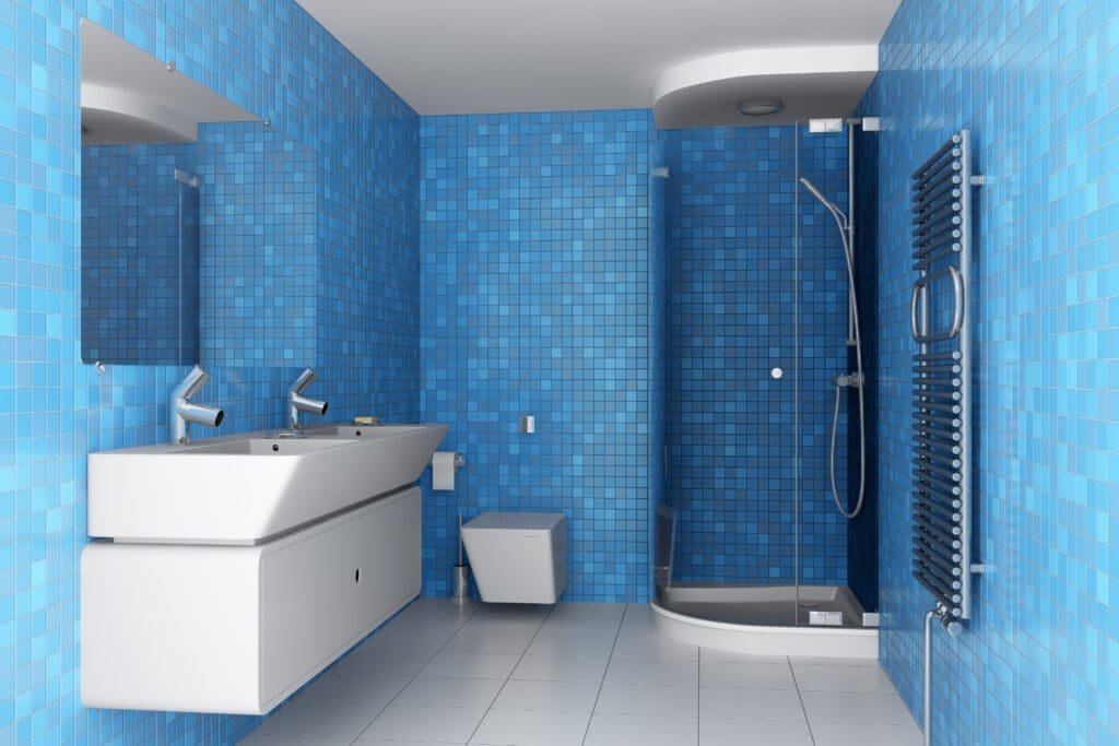 modern bathroom with navy blue bathroom ideas