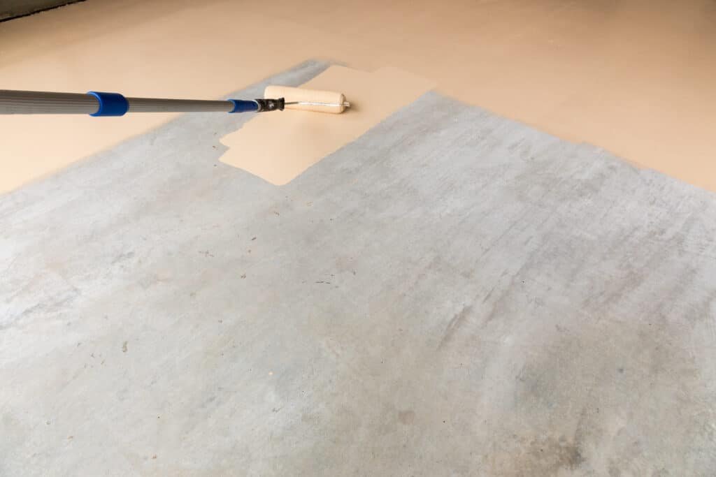 Painting Floor of Garage with Roller