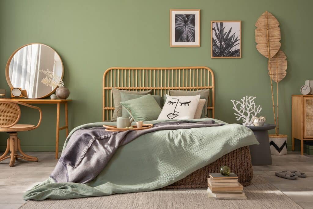 Sage Green Bedroom in Walls Paint