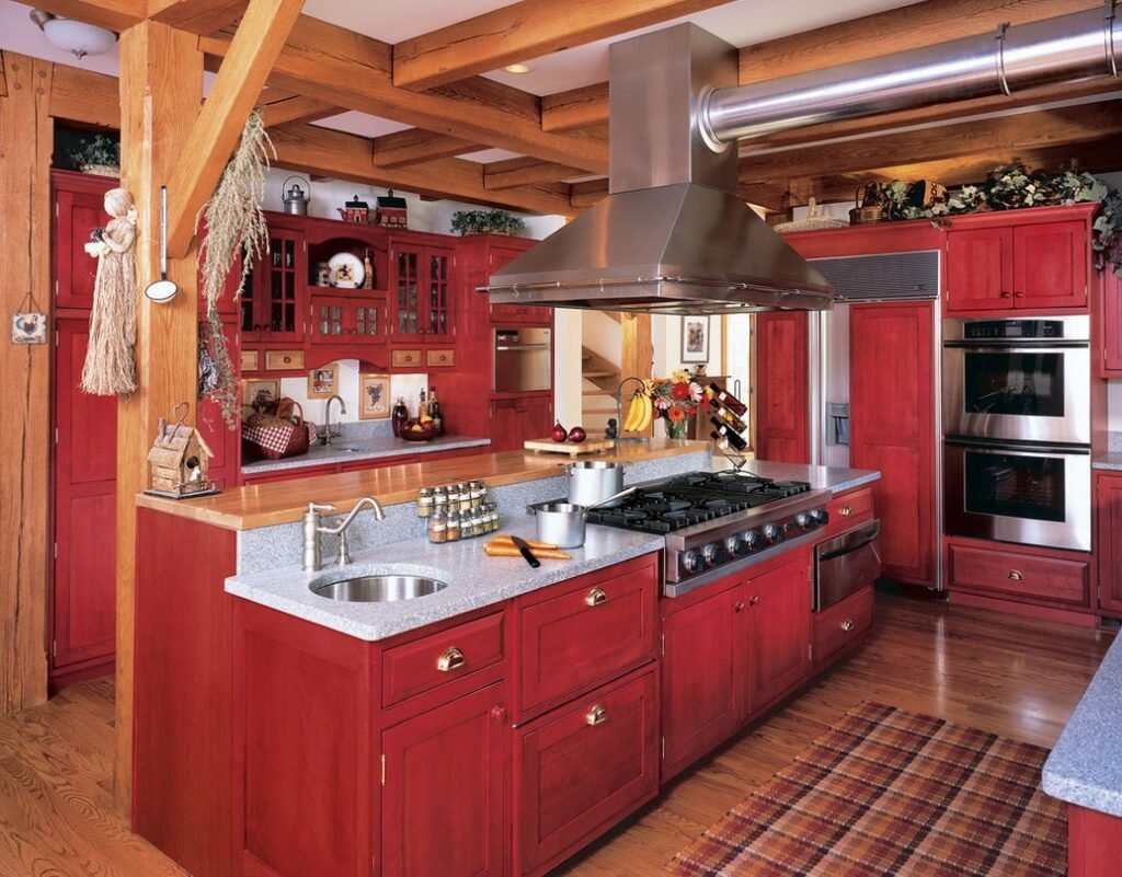 Red Cabinet Kitchen