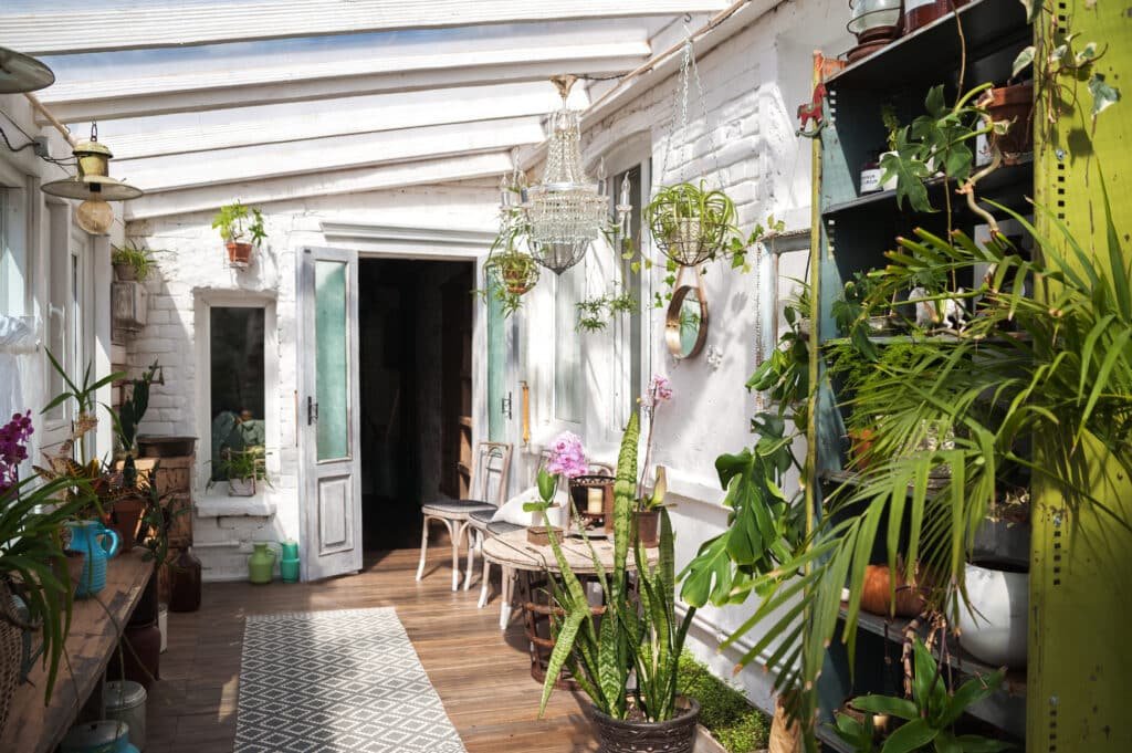 Gardening patio in rustic style furniture Gardening patio in rustic style furniture