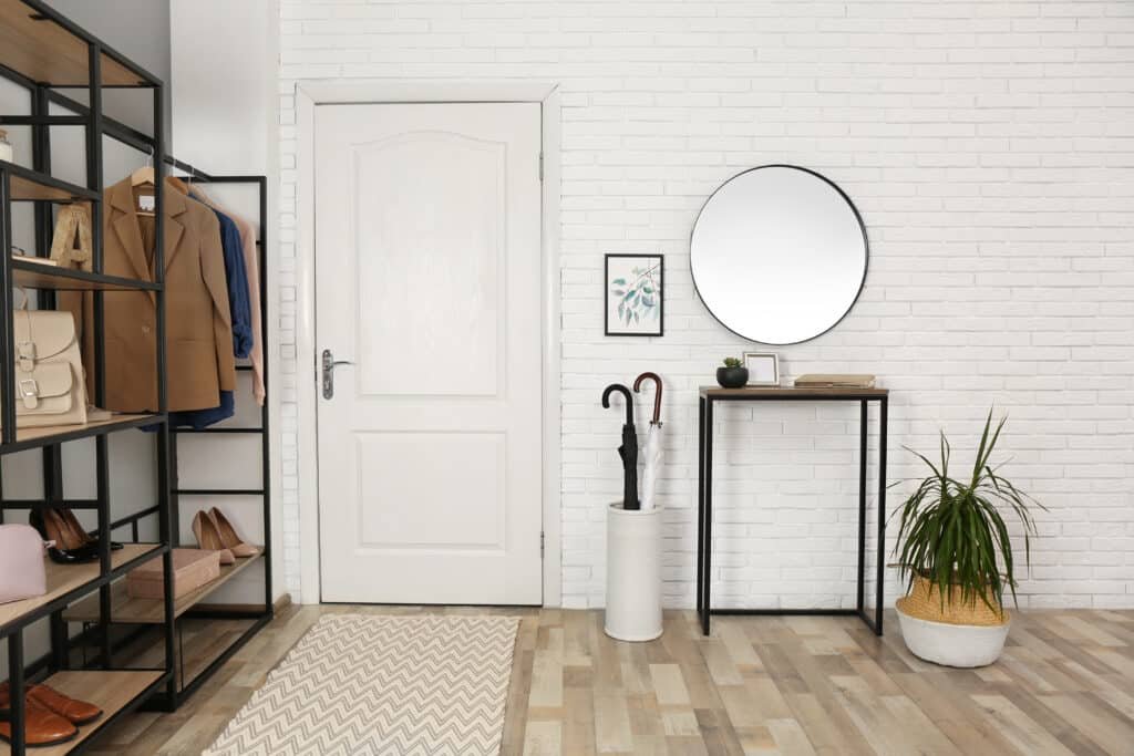 Modern hallway interior with mirror Modern hallway interior with mirror