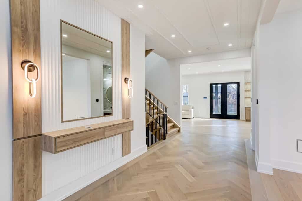Bright hallway with 4" recessed ceiling can light Bright hallway with 4" recessed ceiling can light