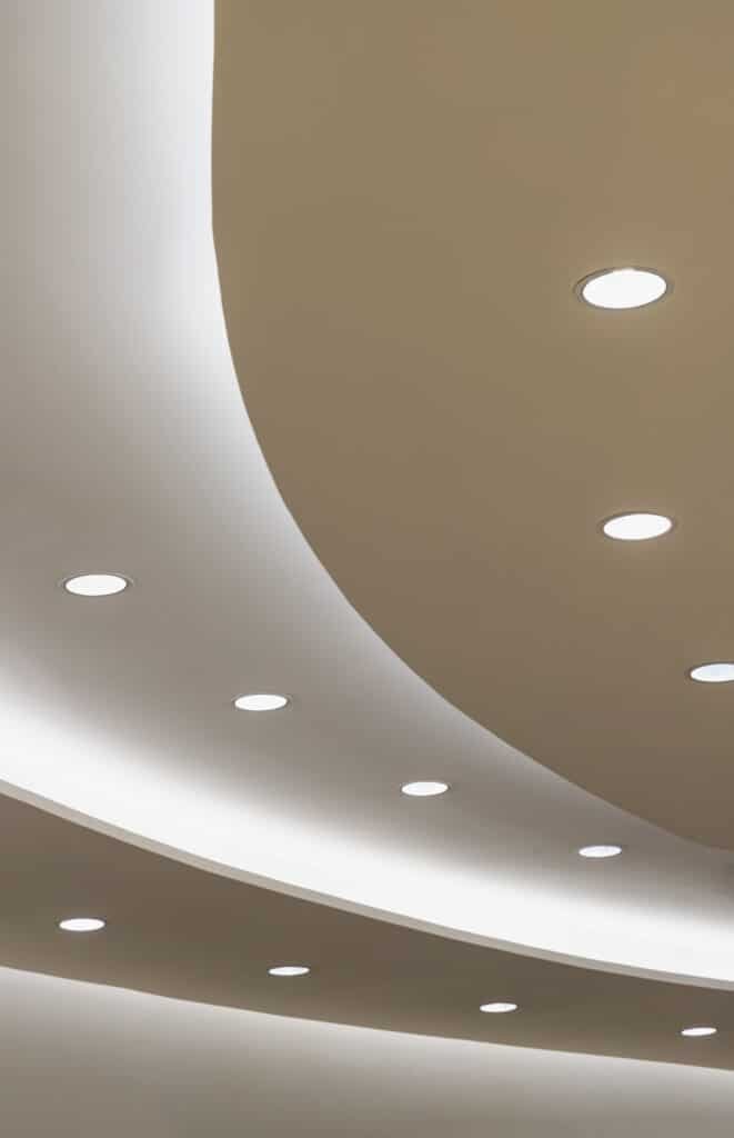 Ceiling with Curved Can LED lights Ceiling with Curved Can LED lights
