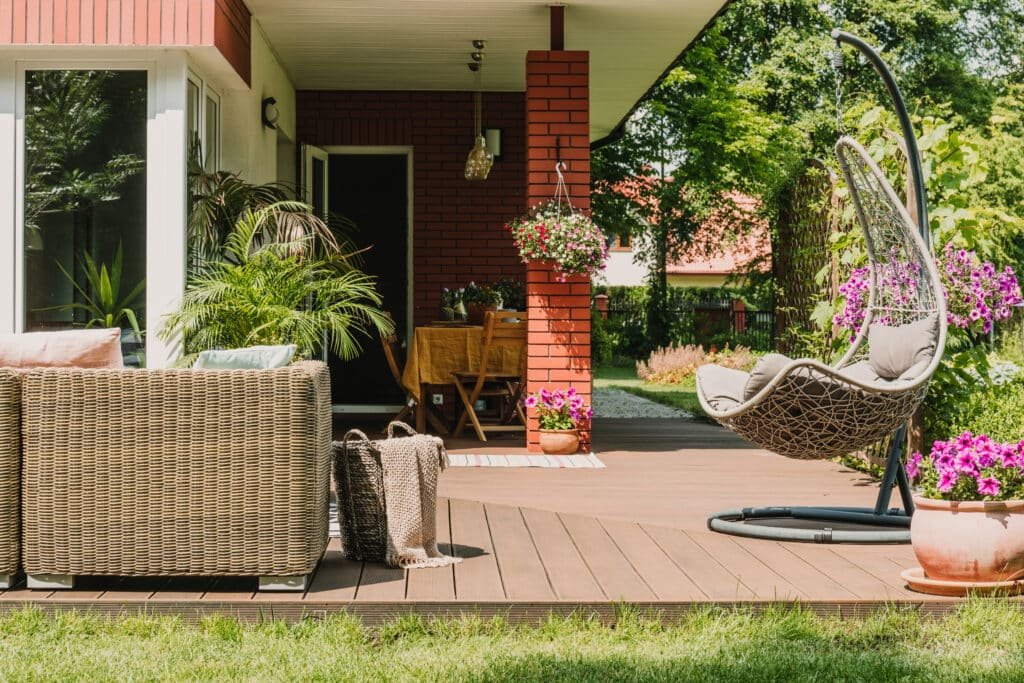 Beauty and functionality of patio with garden Beauty and functionality of patio with garden