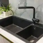 Contemporary matte black undermount kitchen sink 1200x800 1