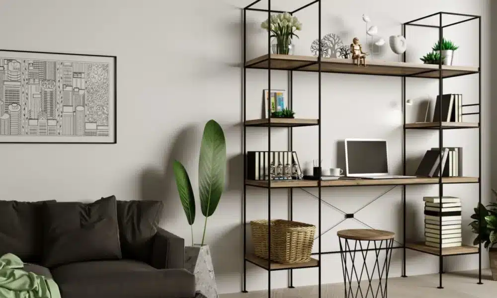 Industrial Style Bookcases in Home Office 1200x789 1