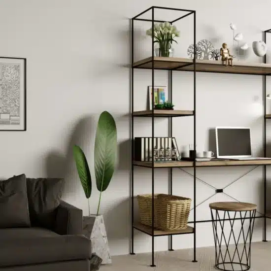 Industrial Style Bookcases in Home Office 1200x789 1