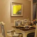 Clean Textured Wallpaper in the Dinning Room 1200x800 1