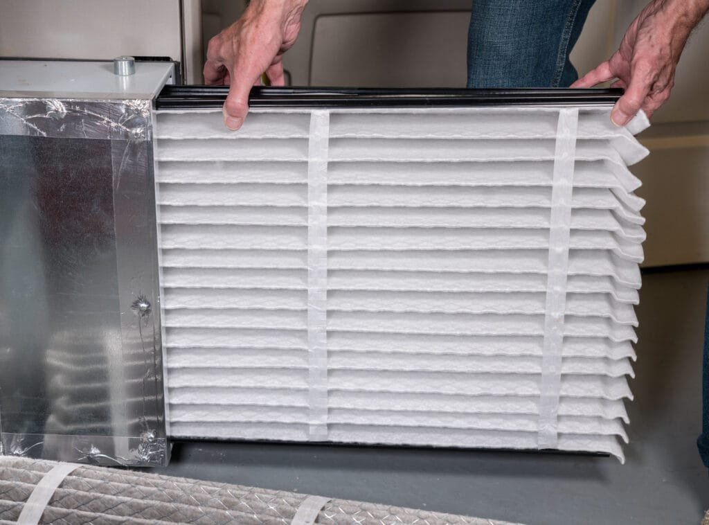 New air filter in a HVAC Furnace