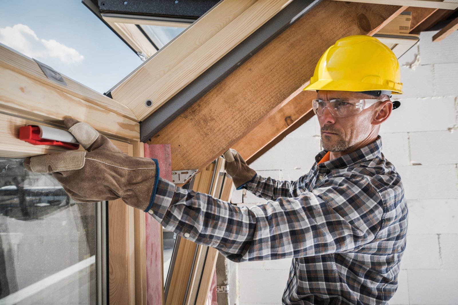 Installing a Skylight by Professional Contractor Installing a Skylight by Professional Contractor
