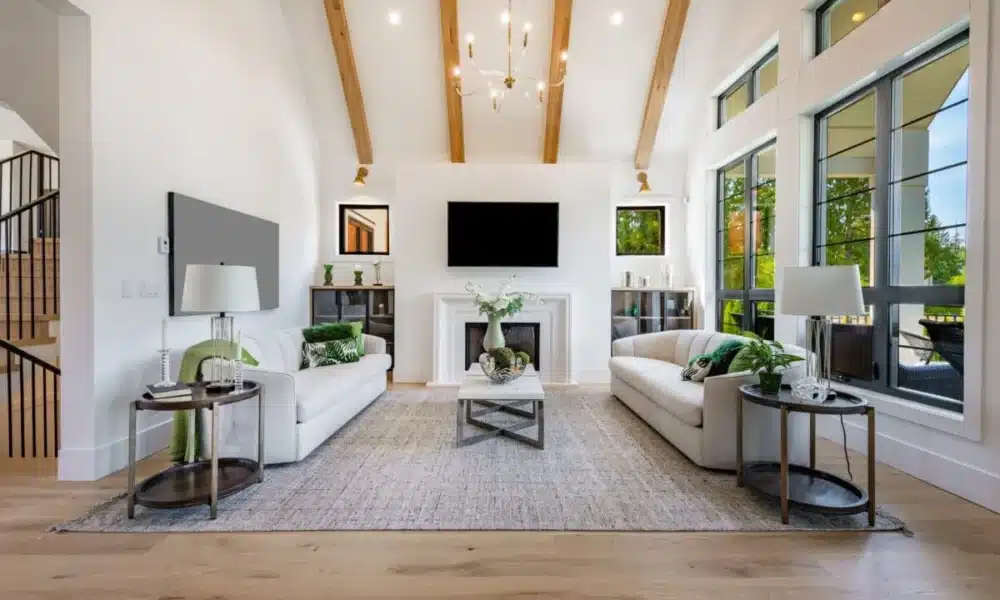 Installing vaulted ceiling beams in the house 1200x800 1