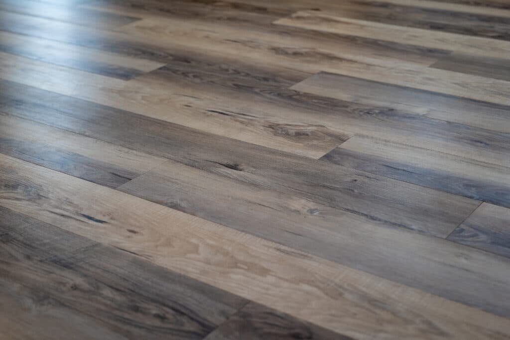 Luxury vinyl flooring with hard wood natural floor texture