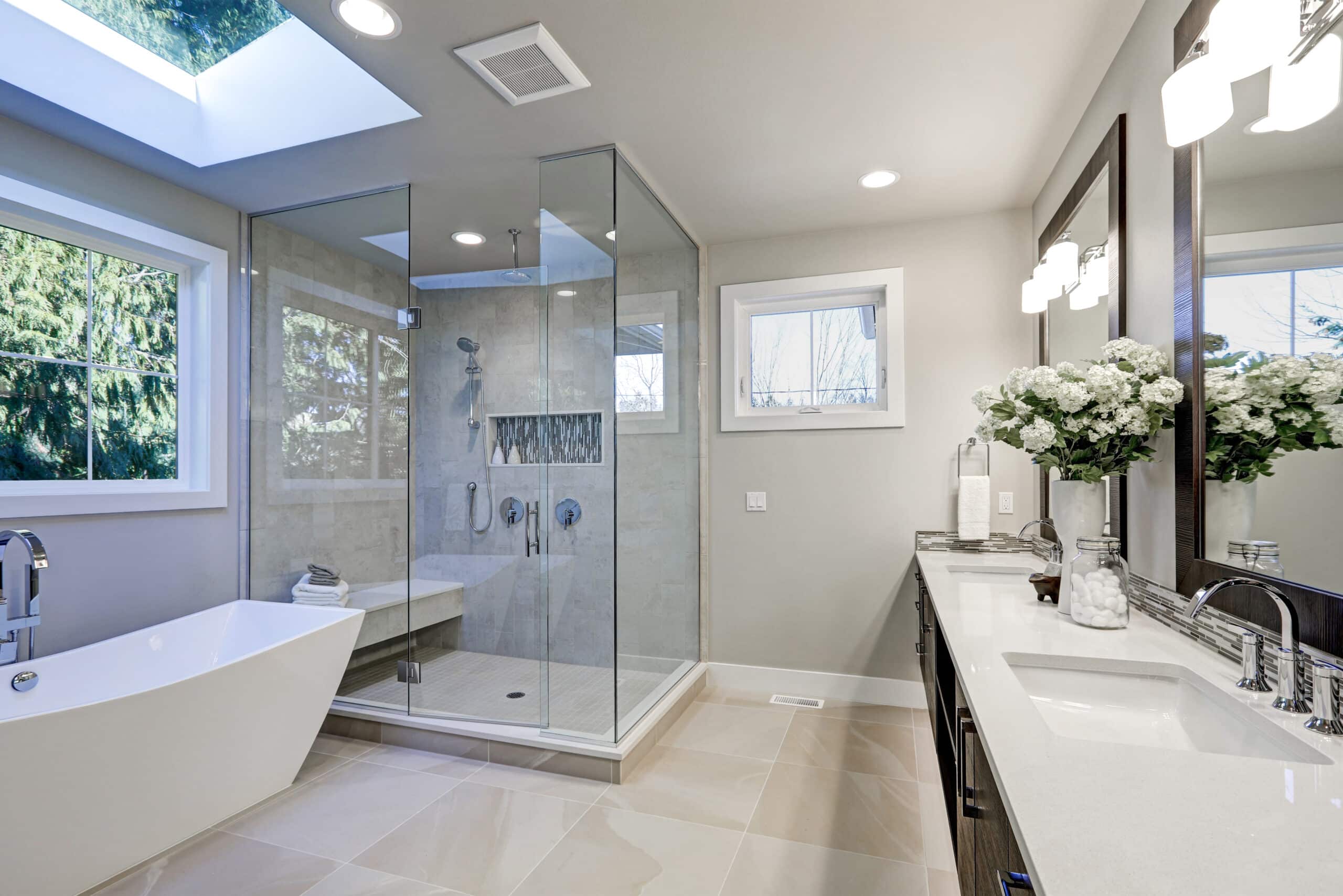 Skylight bathroom ceiling