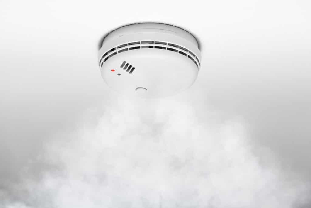 Smoke detector on the ceiling