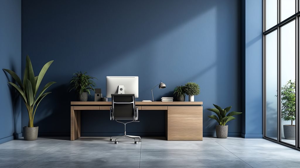 Home Office Wall Colors in Serene Blue