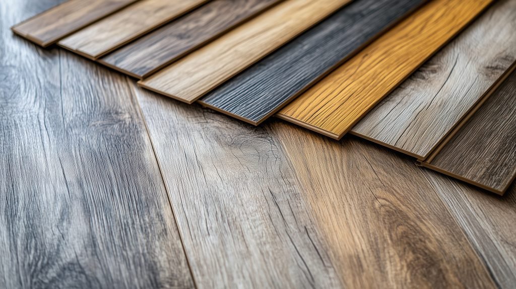 Wood laminate floor samples