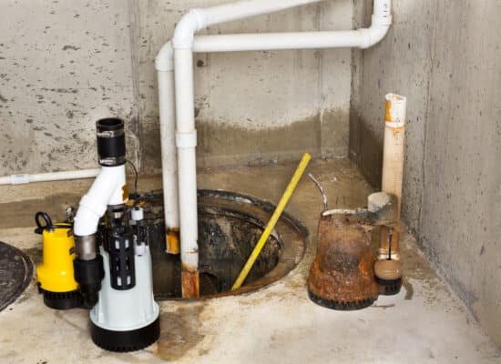 Replacing the old sump pump in a basement