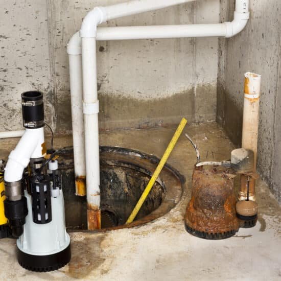 Replacing the old sump pump in a basement