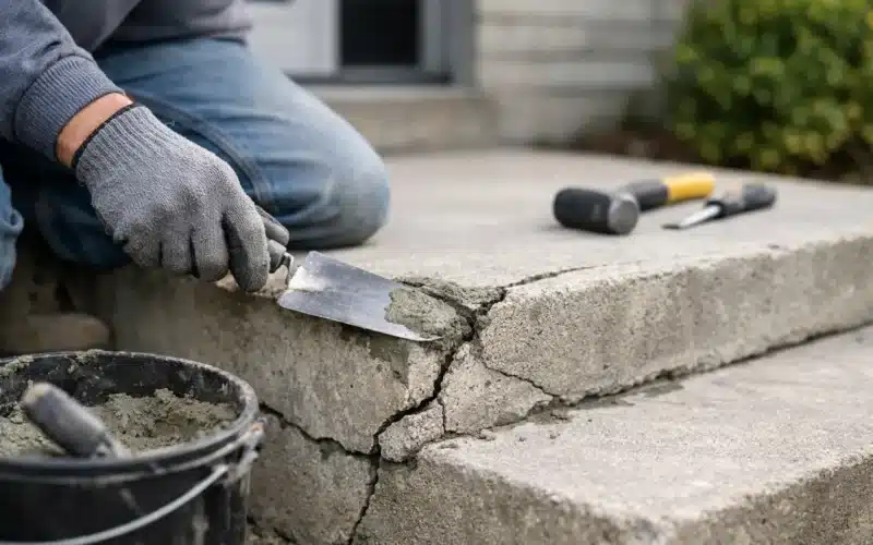 How to Repair Cracked Concrete Steps Safely